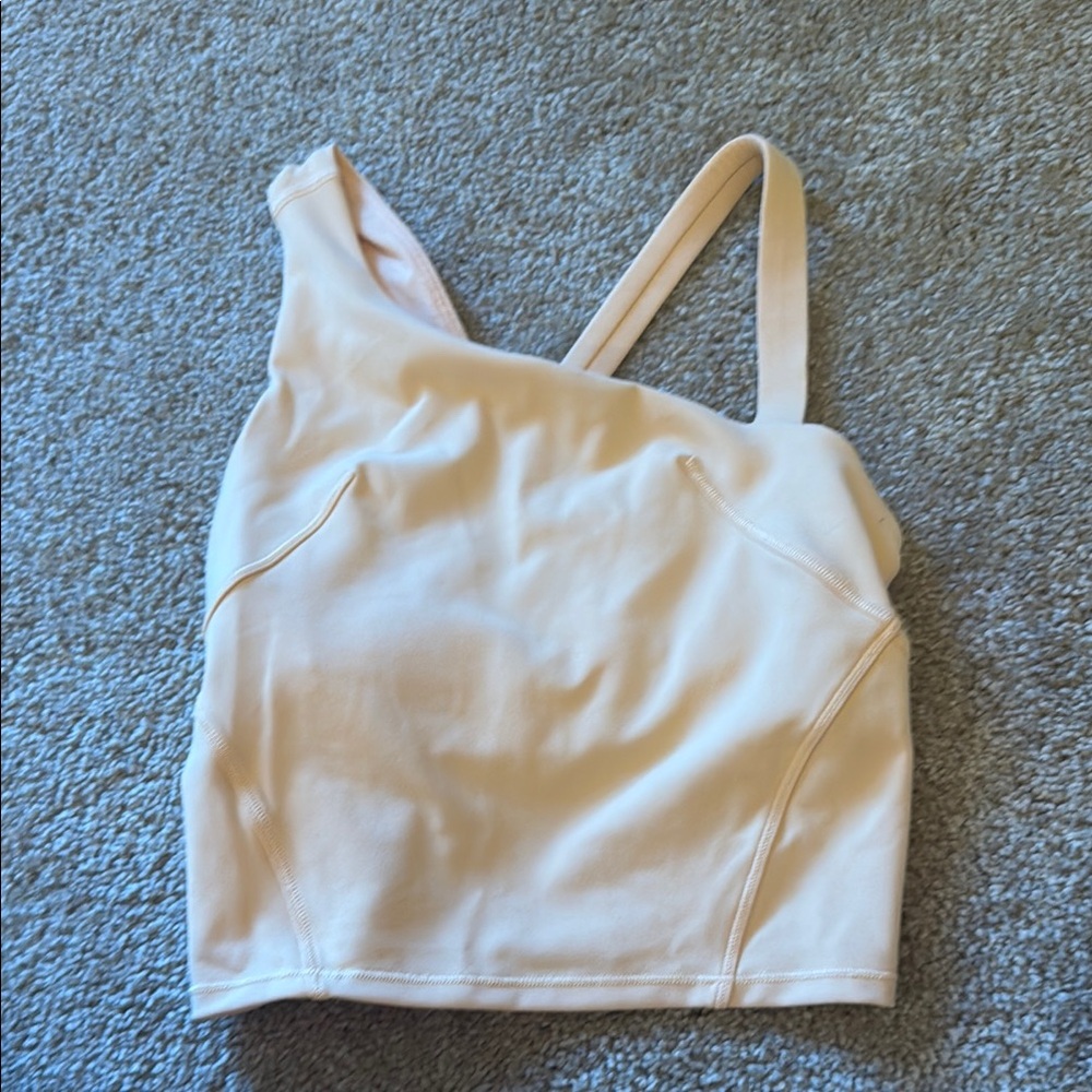 Orange Lululemon asymmetrical top